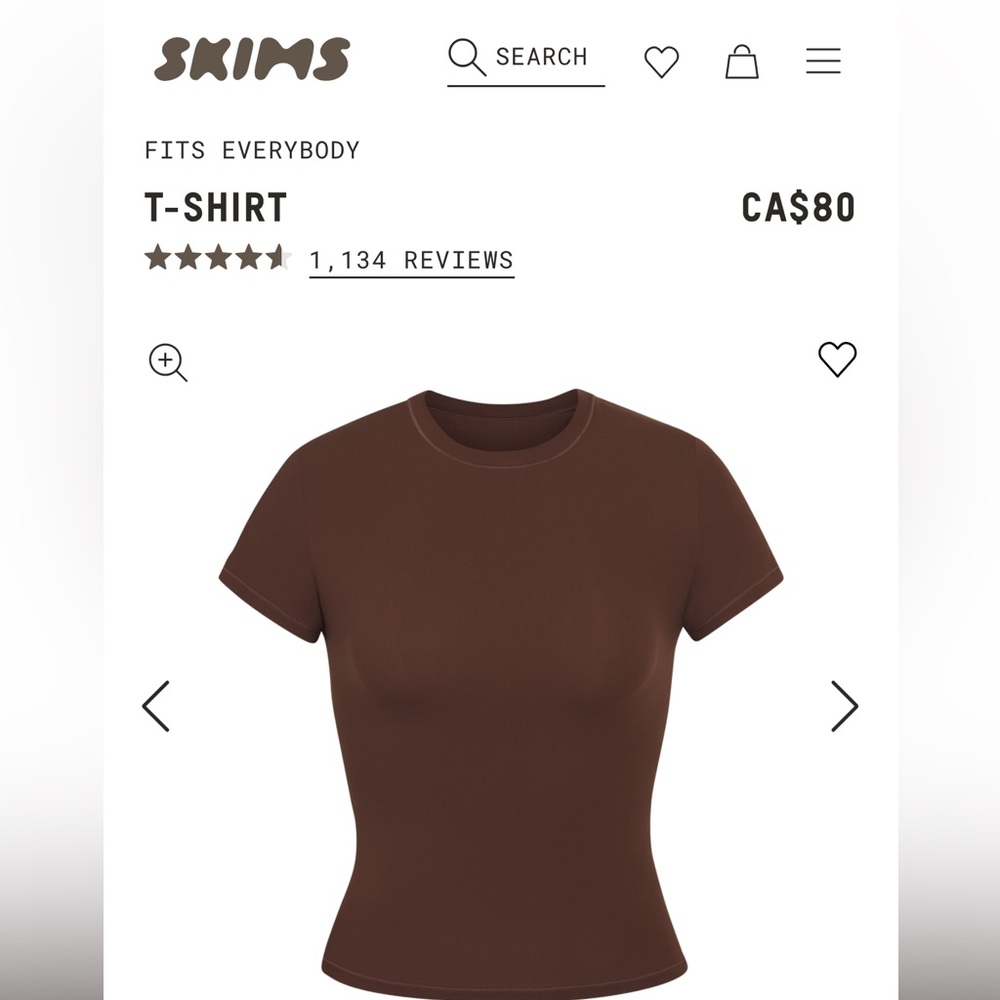 SKIMS Brown Women's T-Shirt